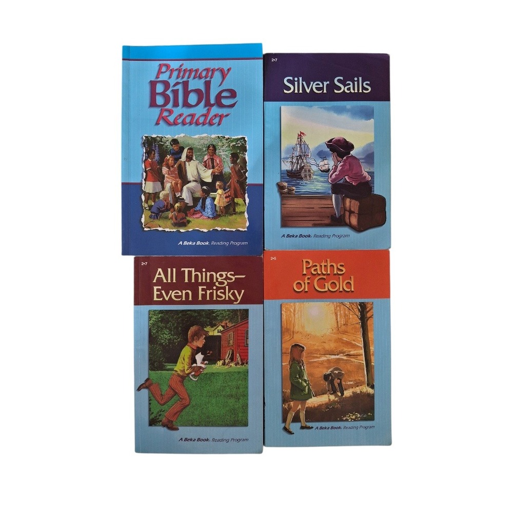 Abeka 2nd Grade Reading Program Lot of 4 Books Silver Sails Paths of Gold Frisky